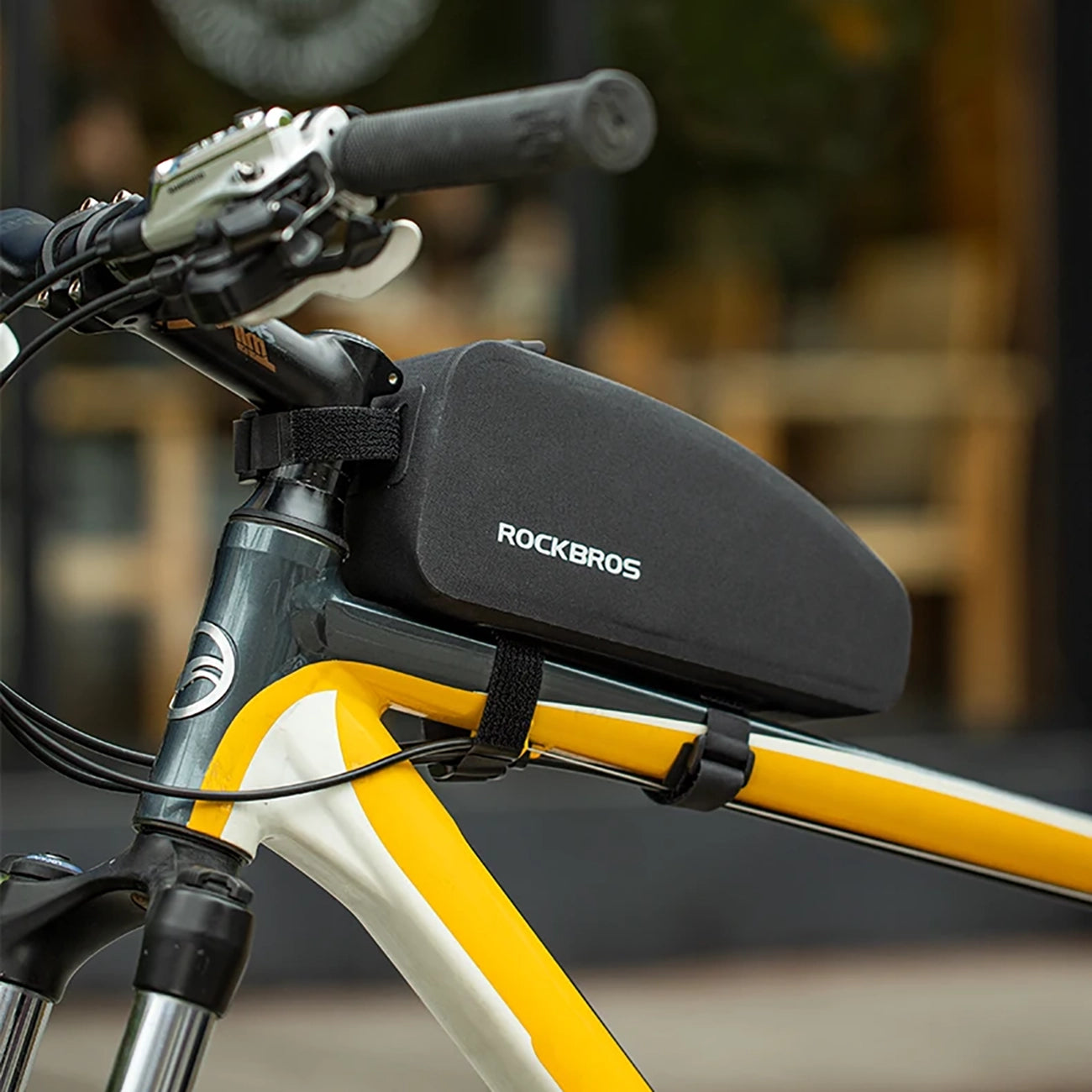 Rockbros AS-019 dviračio rėmo krepšys vandens atsparus 1,5 l - juodas -- Bicycle Bags