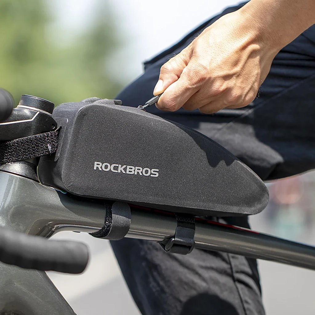 Rockbros AS-019 dviračio rėmo krepšys vandens atsparus 1,5 l - juodas -- Bicycle Bags