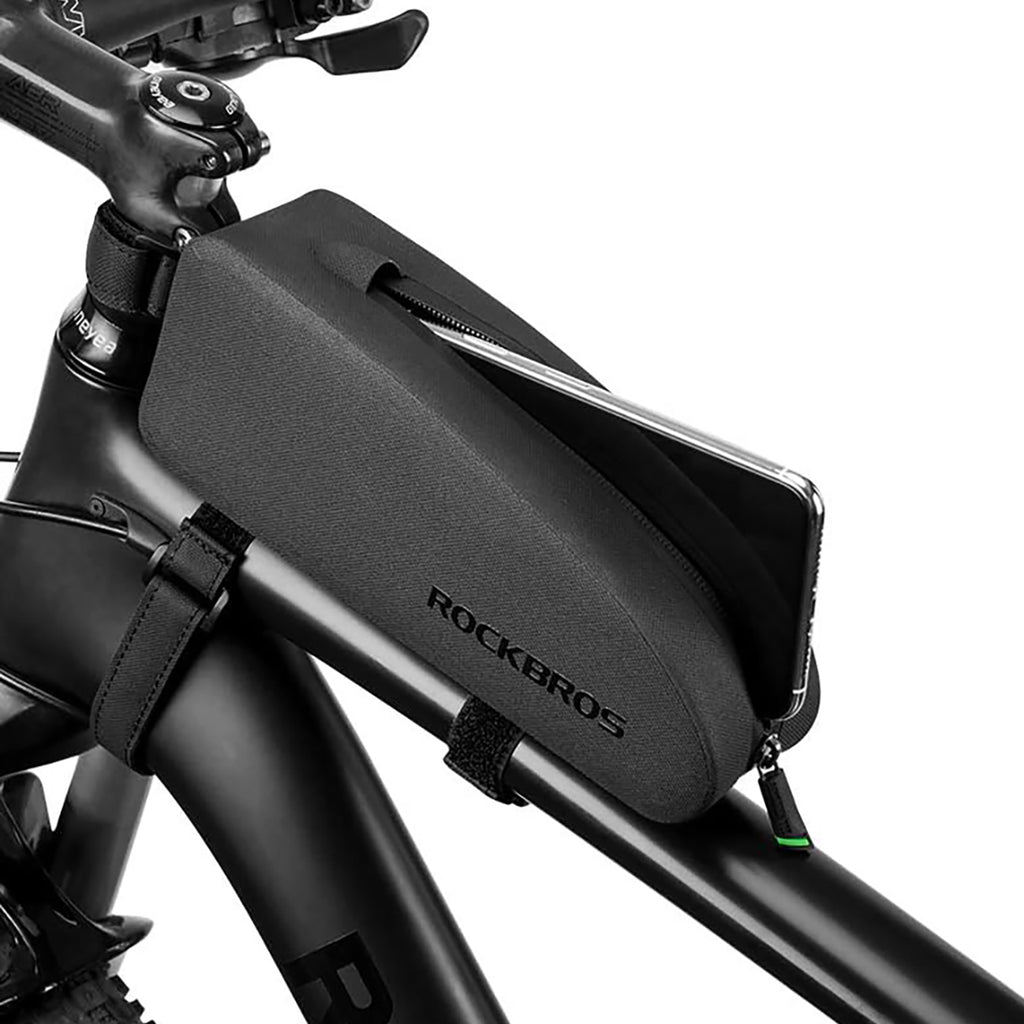 Rockbros AS-019 dviračio rėmo krepšys vandens atsparus 1,5 l - juodas -- Bicycle Bags