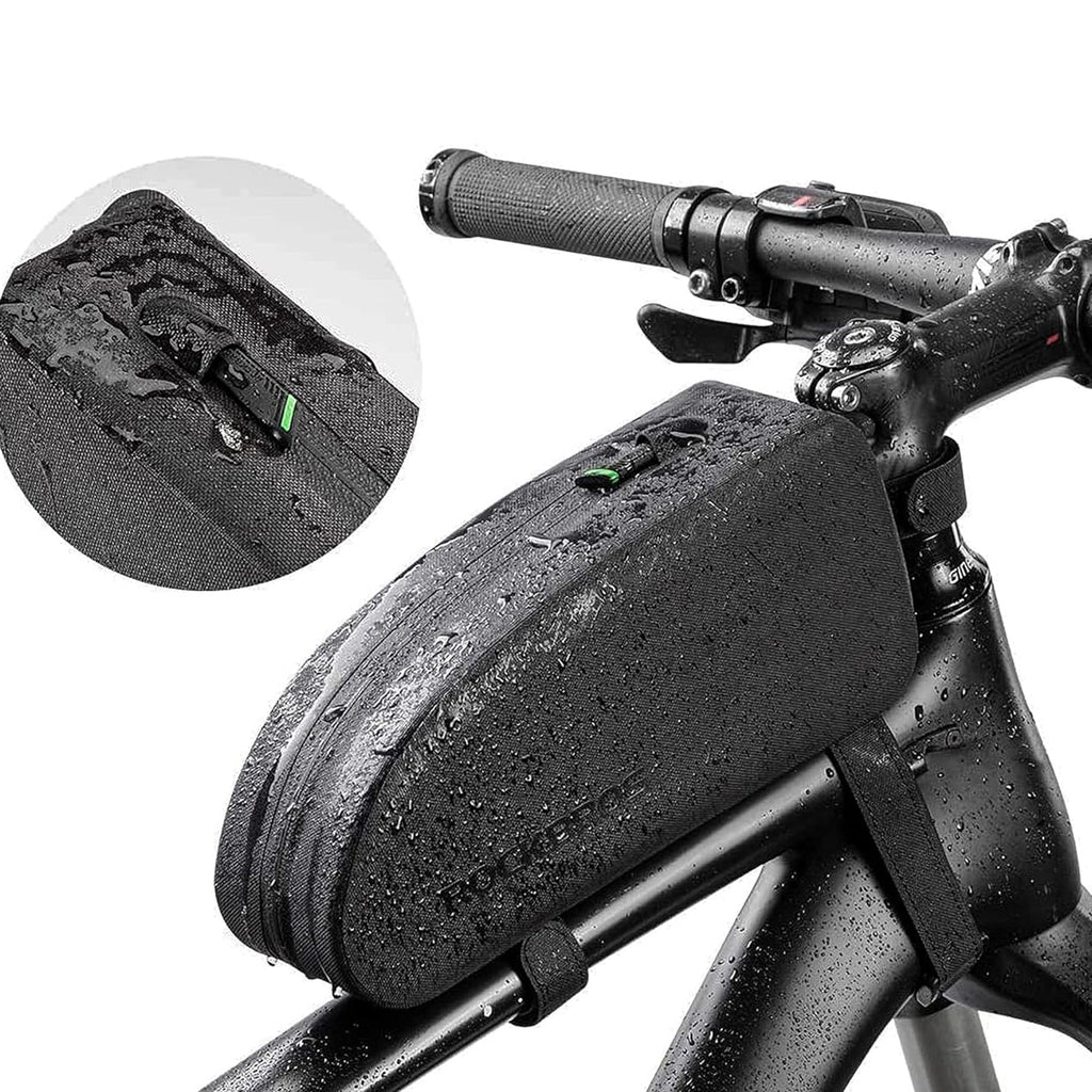 Rockbros AS-019 dviračio rėmo krepšys vandens atsparus 1,5 l - juodas -- Bicycle Bags