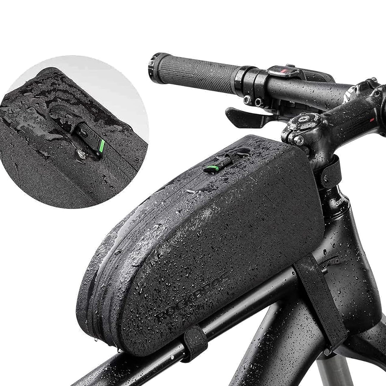 Rockbros AS-019 dviračio rėmo krepšys vandens atsparus 1,5 l - juodas -- Bicycle Bags