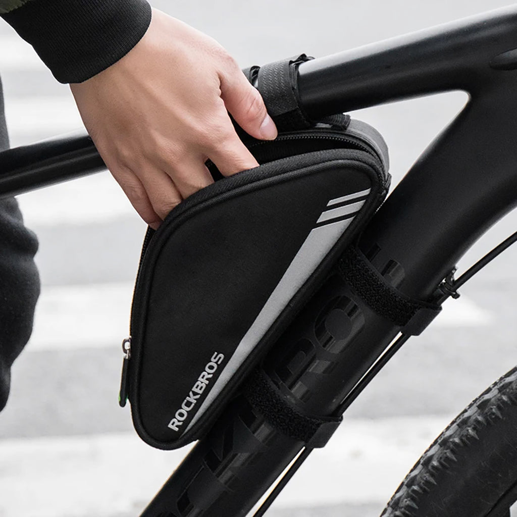 Rockbros B55-BK dviračio rėmo krepšys 0,7 l - juodas -- Bicycle Bags