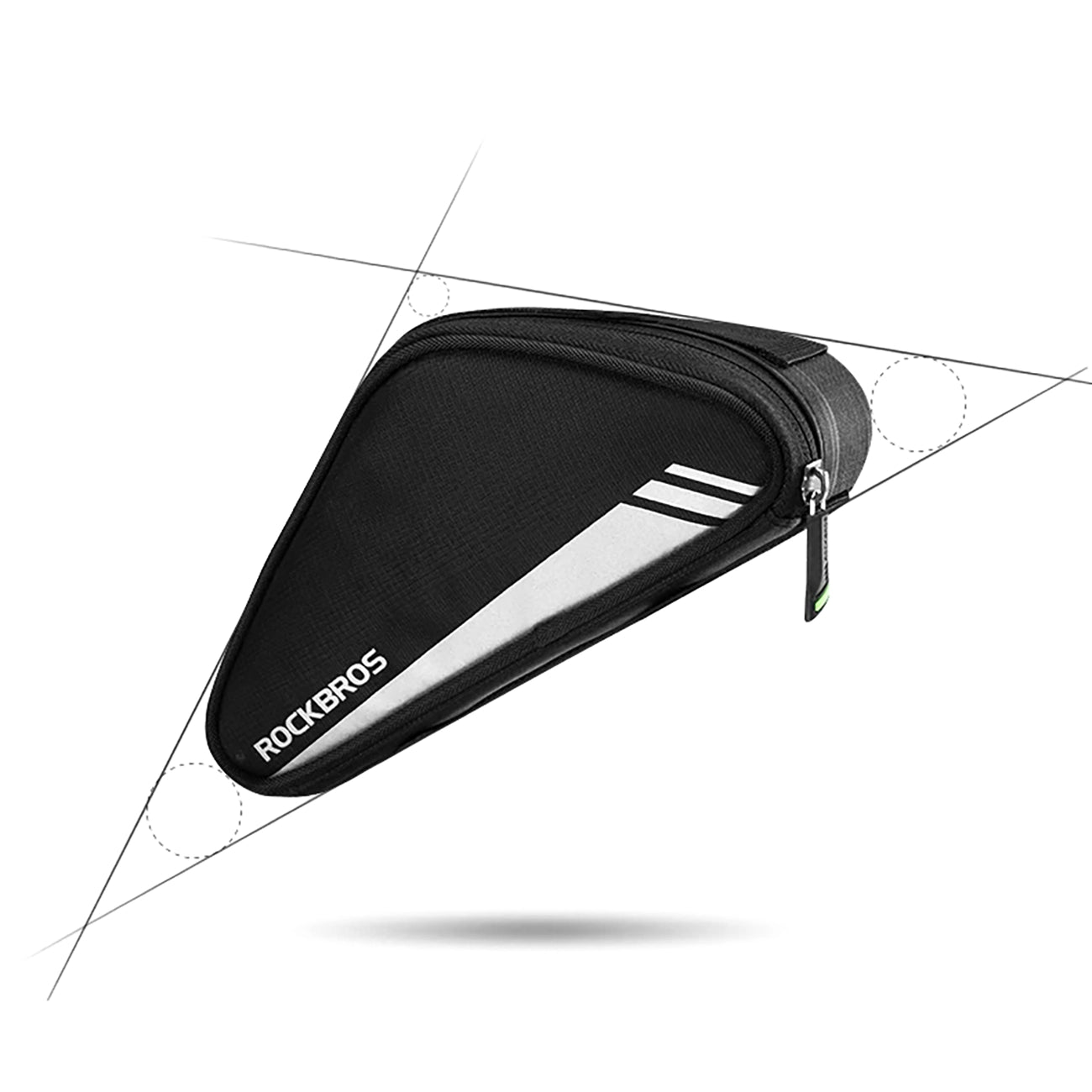 Rockbros B55-BK dviračio rėmo krepšys 0,7 l - juodas -- Bicycle Bags