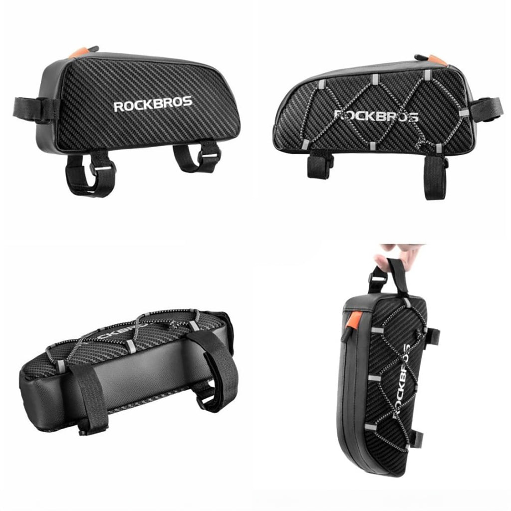 Rockbros 039BK 1L pinti dviračio rėmo krepšys - juodas -- Bicycle Bags