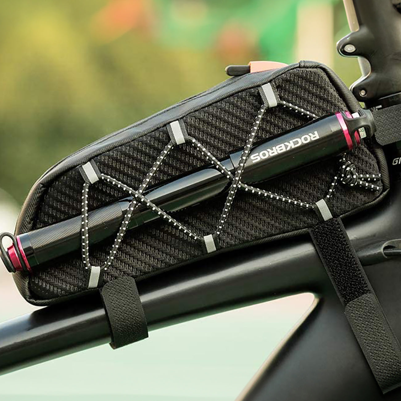 Rockbros 039BK 1L pinti dviračio rėmo krepšys - juodas -- Bicycle Bags