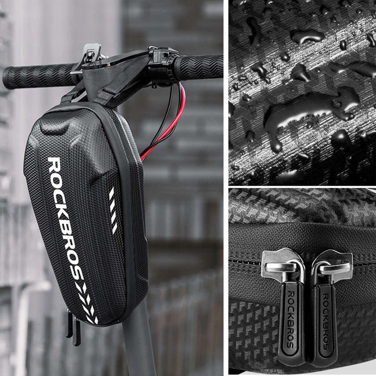 Rockbros B62-1 dviračio krepšys vairaščiui arba rėmui 3L - juodas -- Bicycle Bags