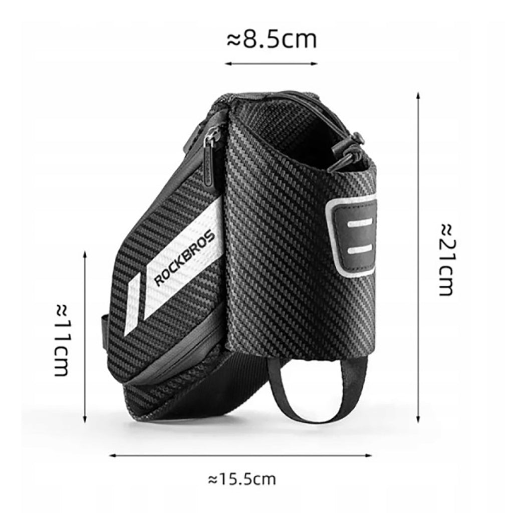 Rockbros C32BK sėdynės krepšys 1,5 l su vandens butelio kišene - juodas -- Bicycle Bags