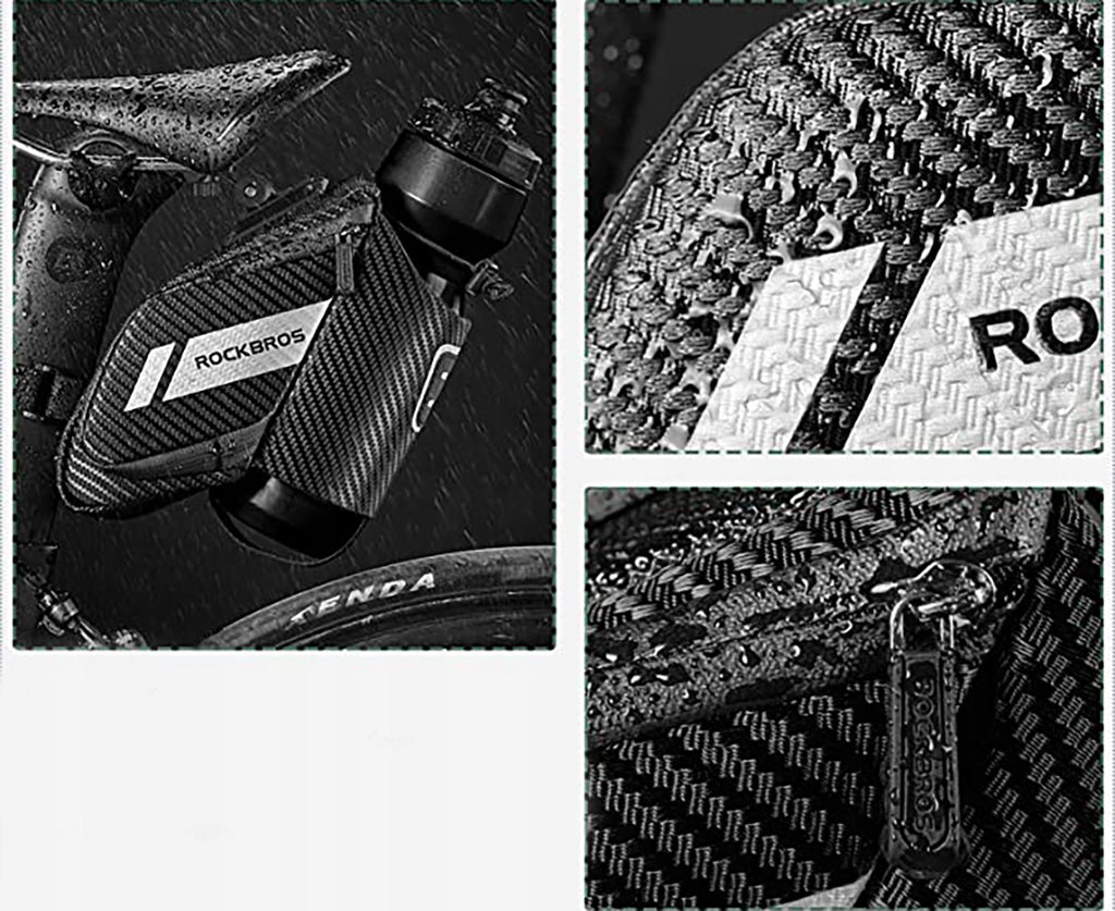 Rockbros C32BK sėdynės krepšys 1,5 l su vandens butelio kišene - juodas -- Bicycle Bags
