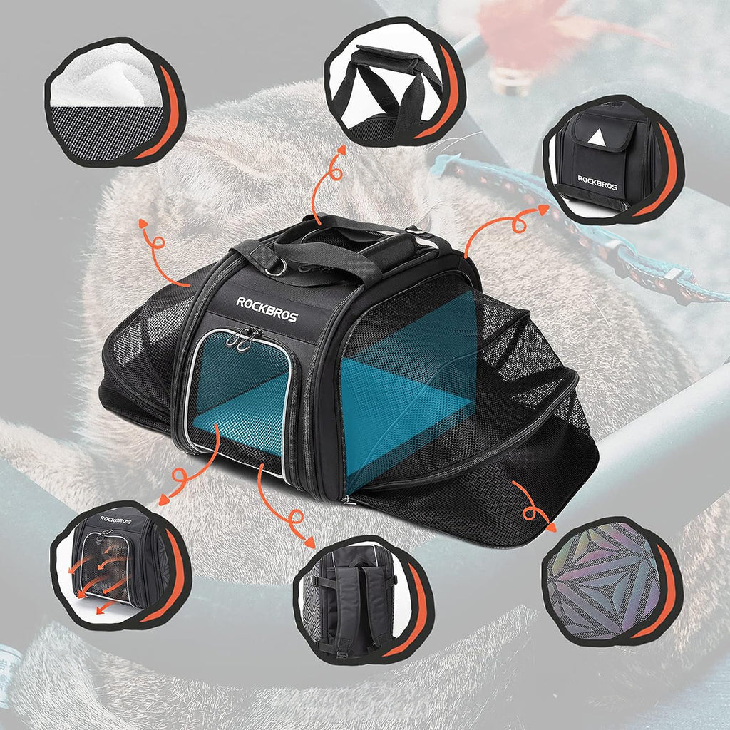Rockbros 30140028001 transportavimo dviračio krepšys katėms ir šunims - juodas -- Bicycle Bags