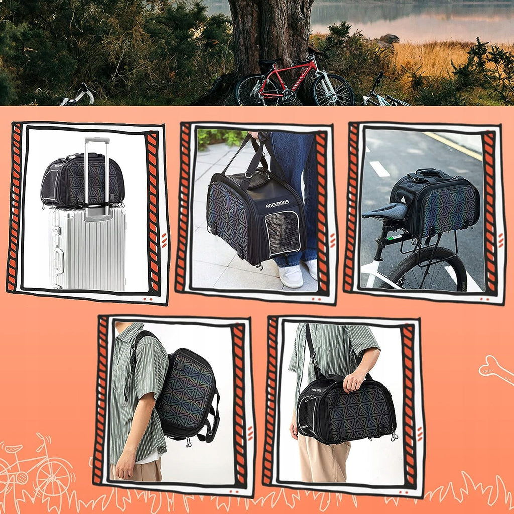 Rockbros 30140028001 transportavimo dviračio krepšys katėms ir šunims - juodas -- Bicycle Bags