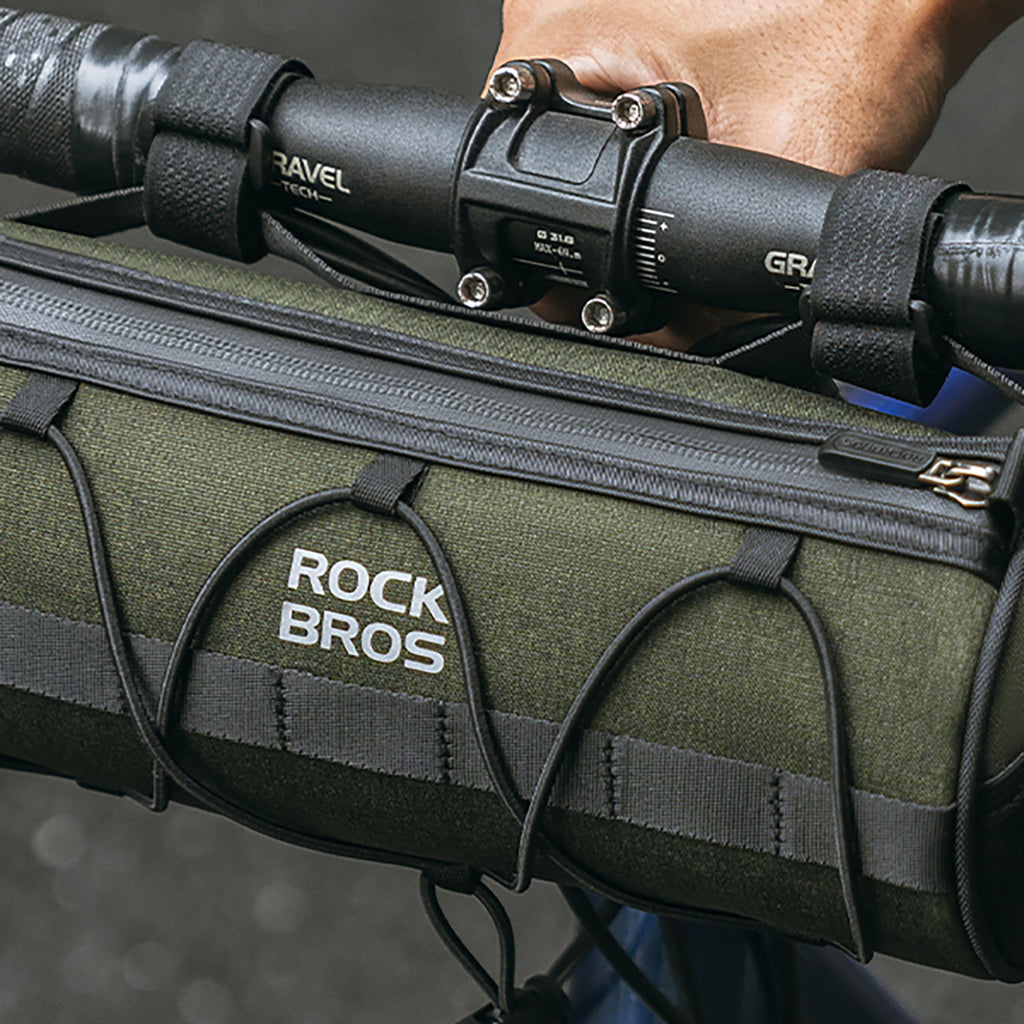 Rockbros 30110049001 dviračio vairo krepšys 2 l - žalias -- Bicycle Bags