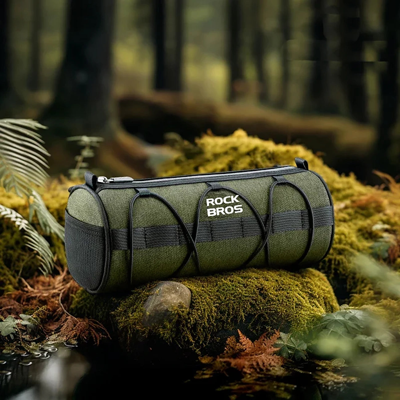 Rockbros 30110049001 dviračio vairo krepšys 2 l - žalias -- Bicycle Bags