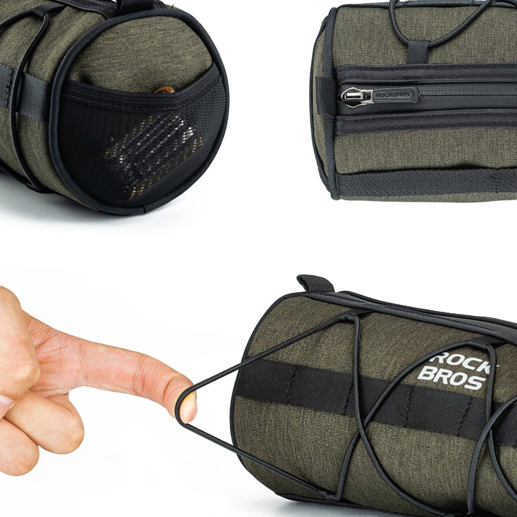 Rockbros 30110049001 dviračio vairo krepšys 2 l - žalias -- Bicycle Bags