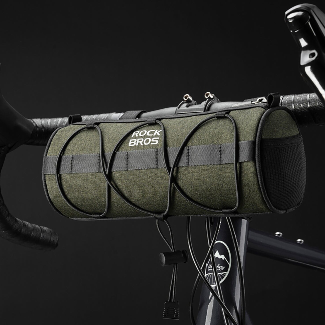 Rockbros 30110049001 dviračio vairo krepšys 2 l - žalias -- Bicycle Bags