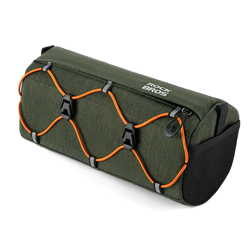 Rockbros 30110054001 dviračio vairaščio krepšys 2,2 l - žalias -- Bicycle Bags
