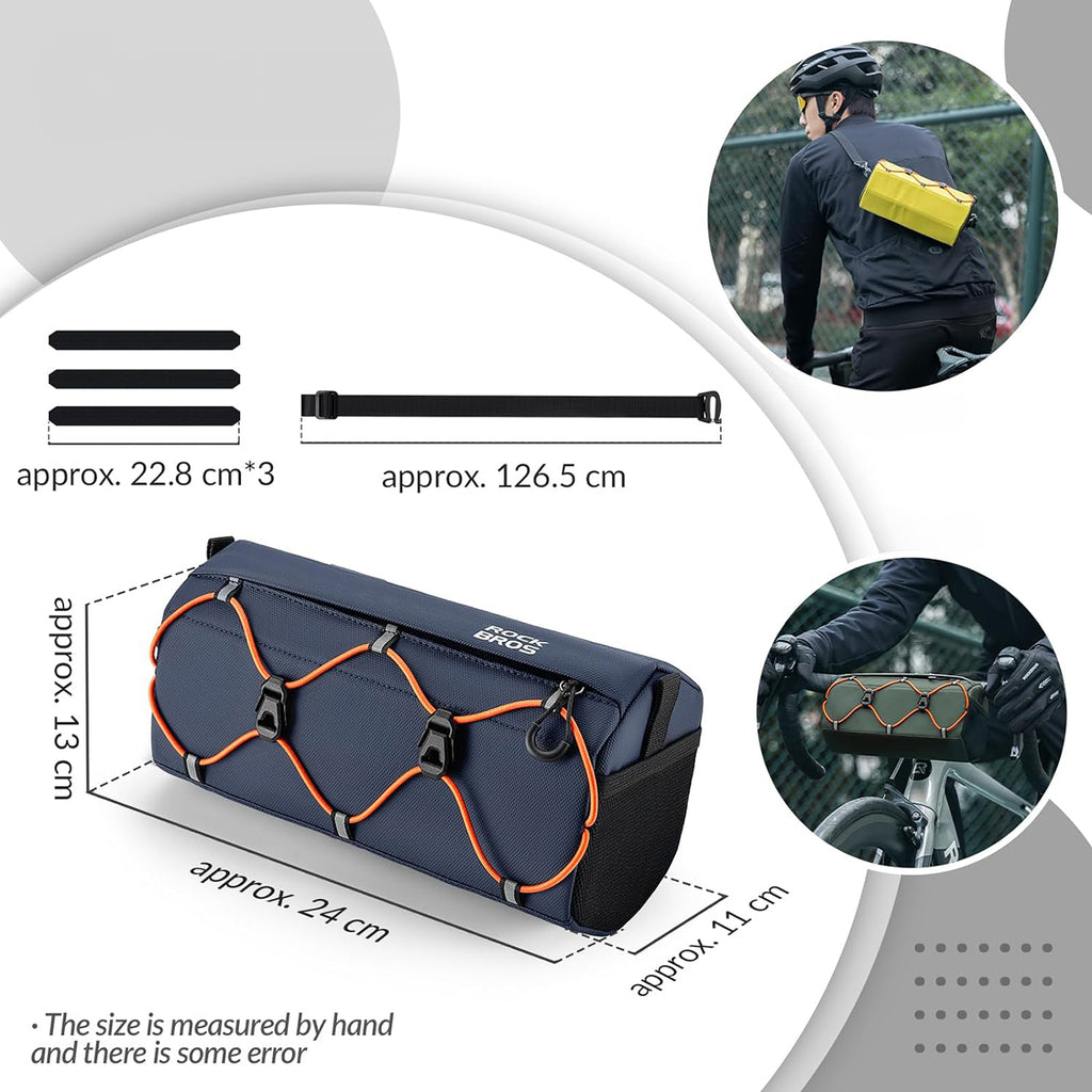Rockbros 30110054002 dviračio stangos krepšys 2,2 l - mėlynas -- Bicycle Bags