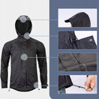 Rockbros YPY013BK2XL Lietaus striukė angliavidis atspartas vėliui XXL - juoda -- Cycling Jackets & Vests