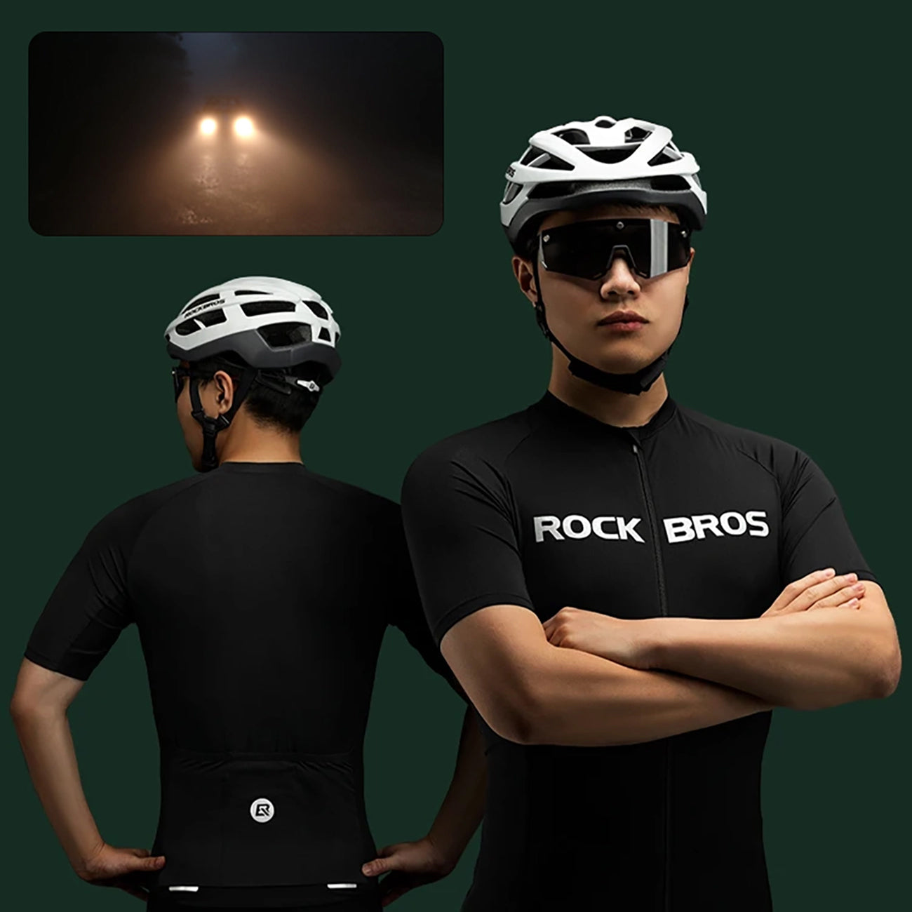 Rockbros 15120002007 trumpomis rankovėmis dviračio marškinėliai XXXXL - juodi -- Cycling Jerseys
