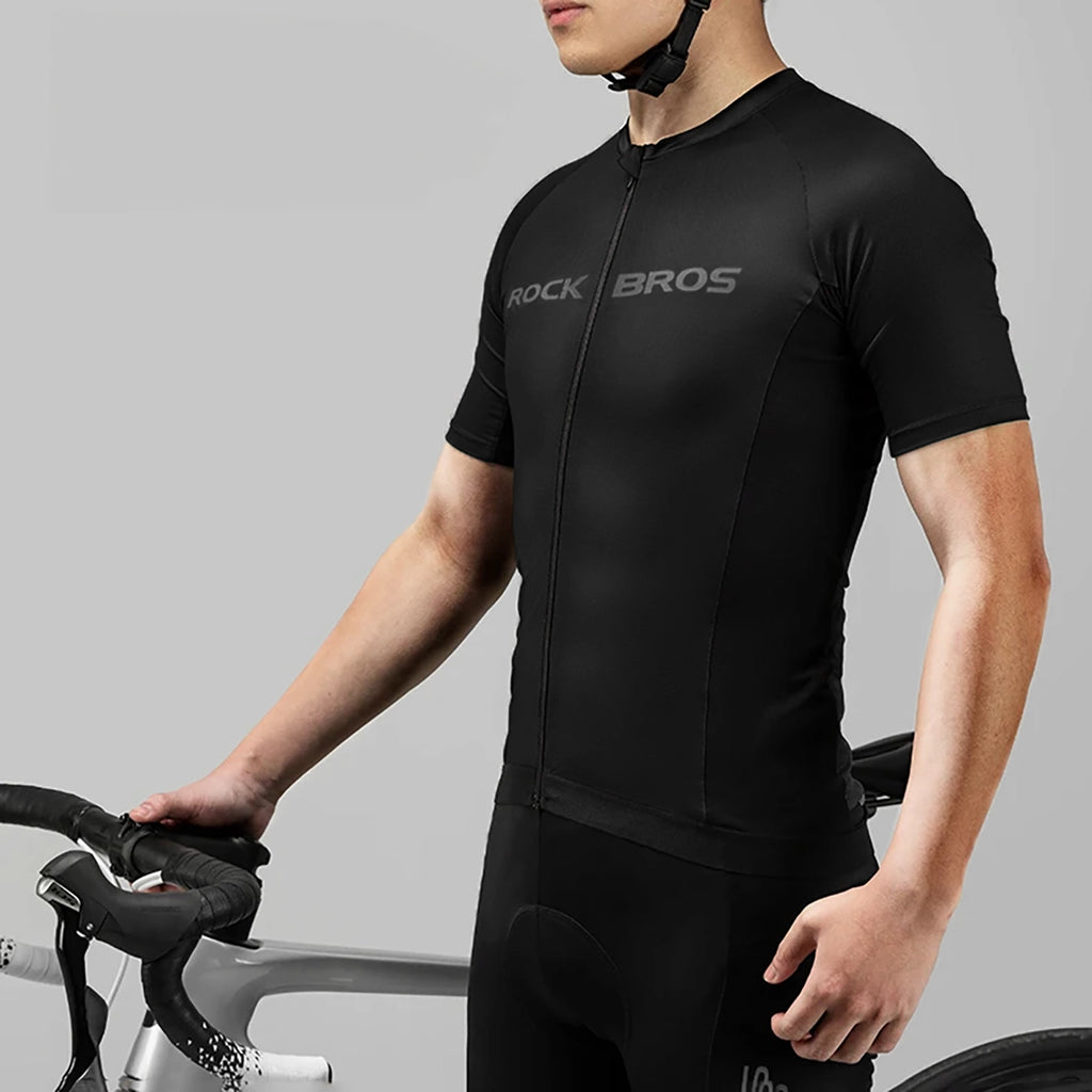 Rockbros 15120002007 trumpomis rankovėmis dviračio marškinėliai XXXXL - juodi -- Cycling Jerseys