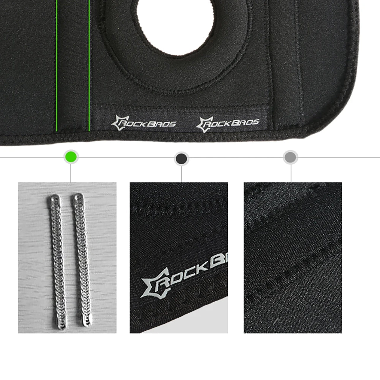 Rockbros LF1106M sporto apsauga kelinio čiupo ir kelio sąnario apsaugai, dydis M - juoda -- Cycling Accessories