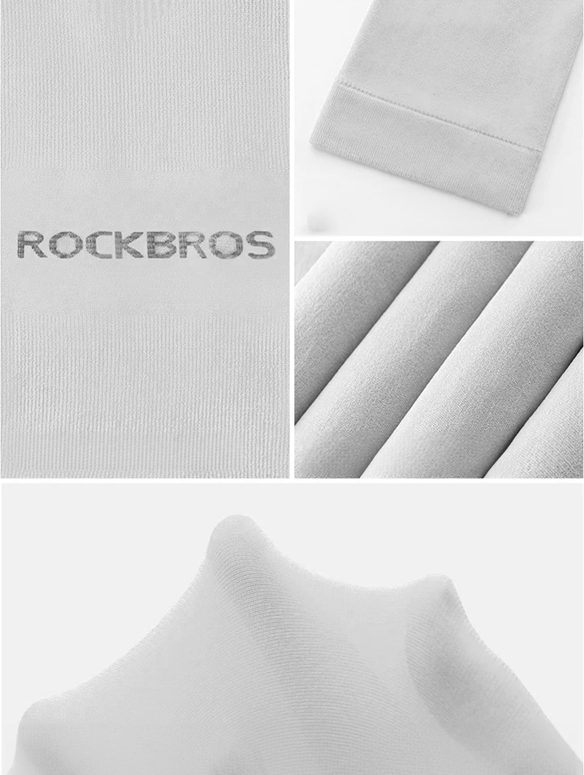Rockbros XT9002W dviratininkų rankovės - baltos (2 vnt.) -- Cycling Accessories