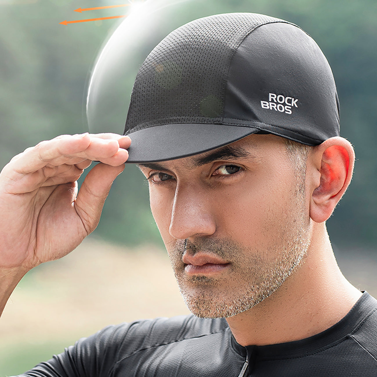Rockbros 18230005001 dviračio kepurė su viršum - juoda -- Cycling Caps & Headwear
