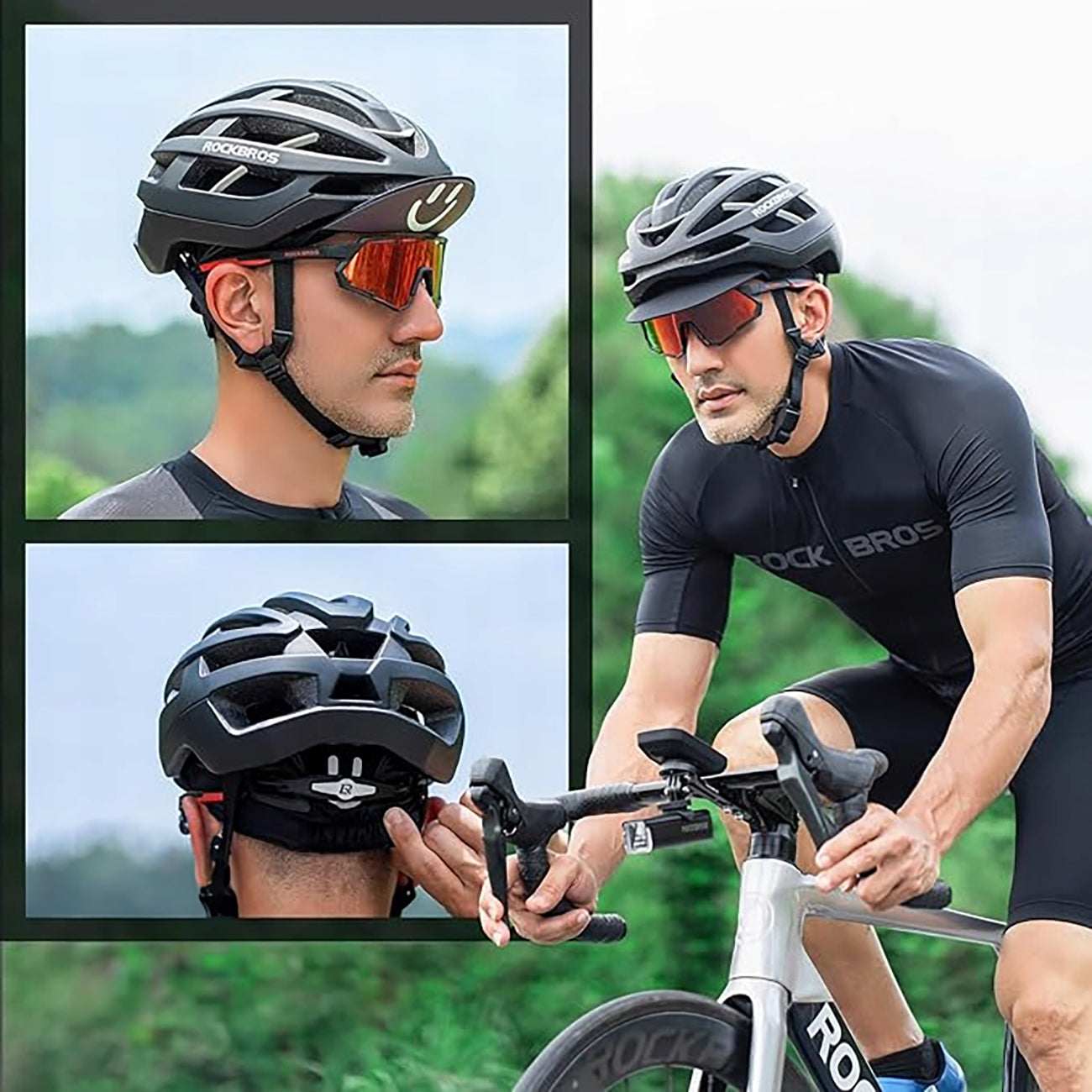 Rockbros 18230005001 dviračio kepurė su viršum - juoda -- Cycling Caps & Headwear