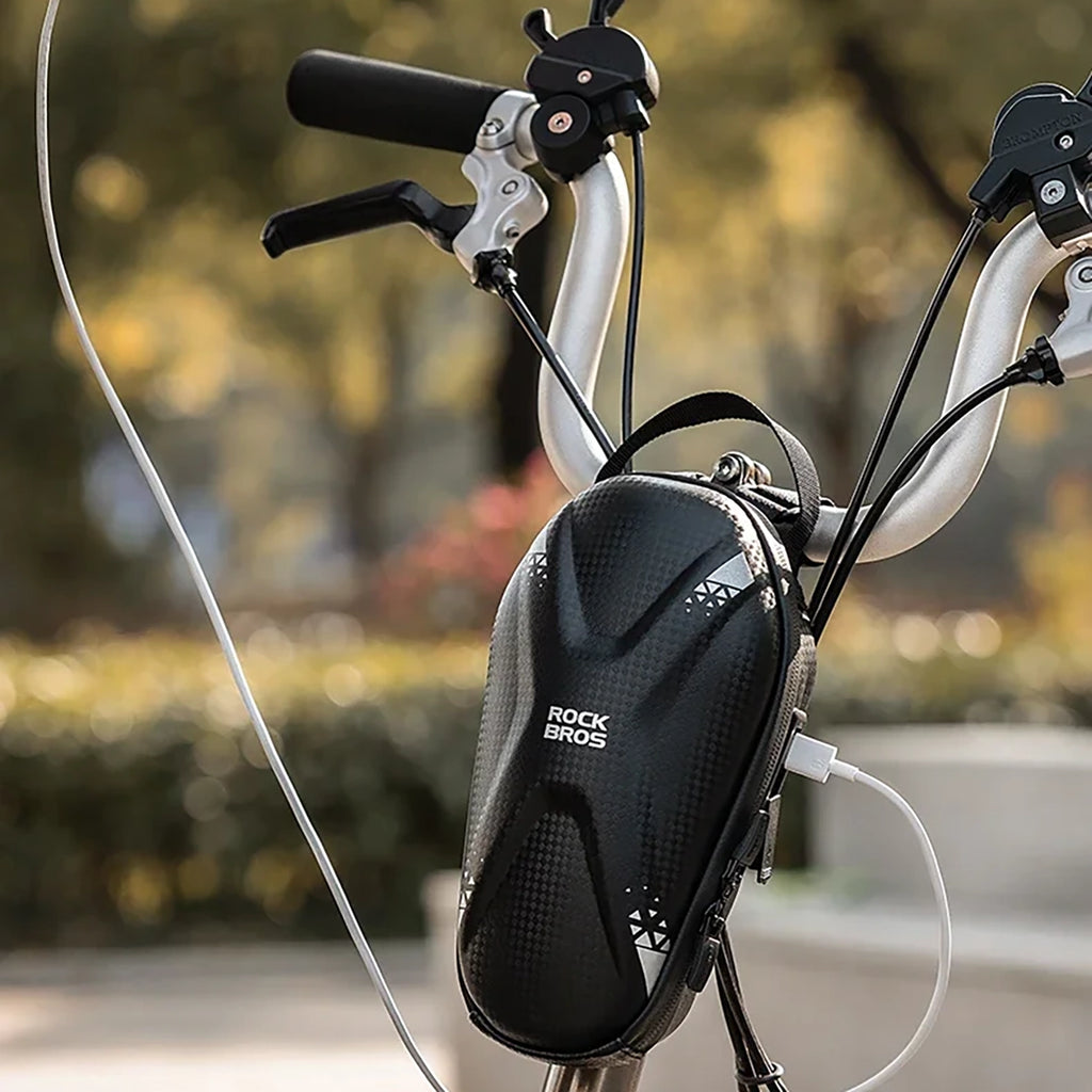 Rockbros krepšys 3011006301 dviračio ar motorolerio stiro lenkimui 1.3 l - juodas -- Bicycle Bags