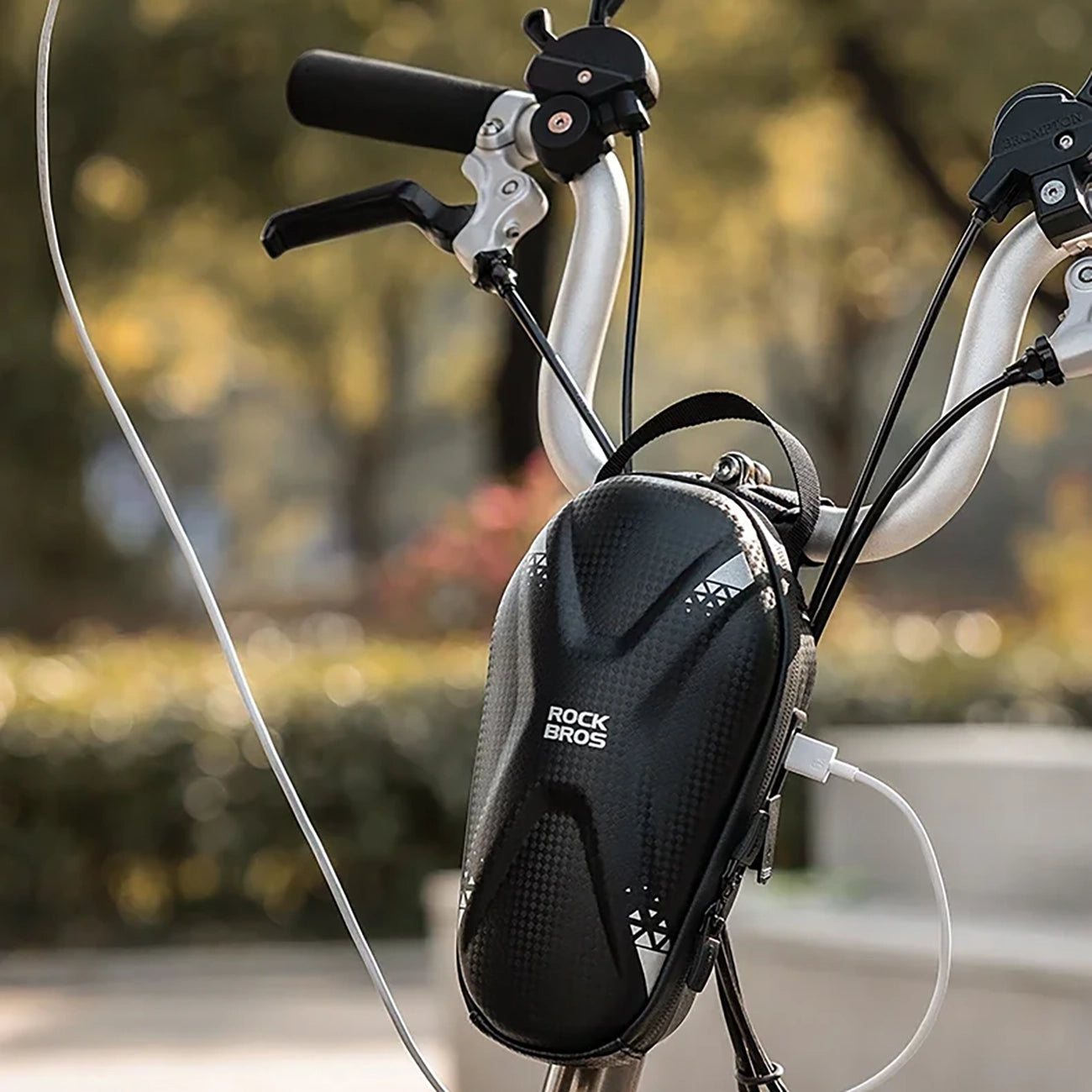 Rockbros krepšys 3011006301 dviračio ar motorolerio stiro lenkimui 1.3 l - juodas -- Bicycle Bags