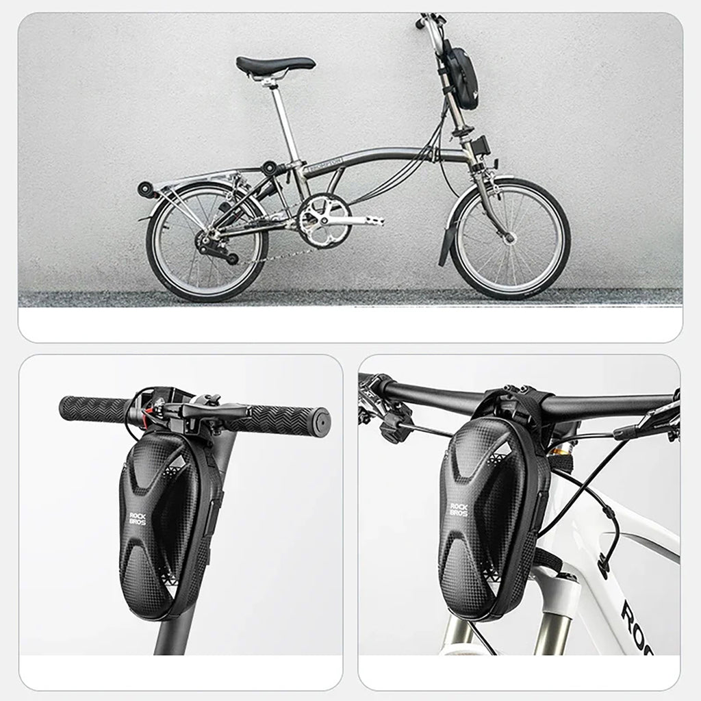 Rockbros krepšys 3011006301 dviračio ar motorolerio stiro lenkimui 1.3 l - juodas -- Bicycle Bags