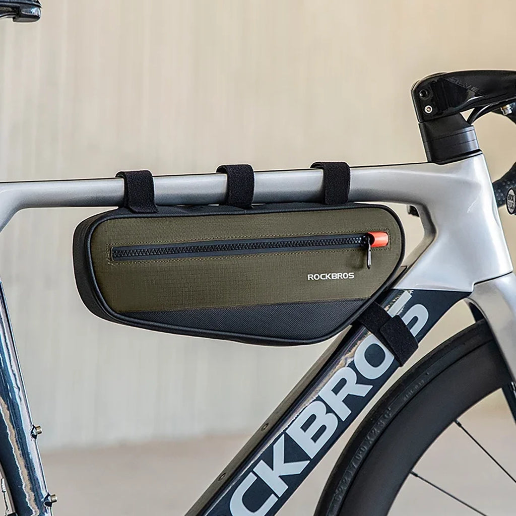 Rockbros 30120079001 dviračio krepšys 1.7 l rėmui - žalias ir juodas -- Bicycle Bags