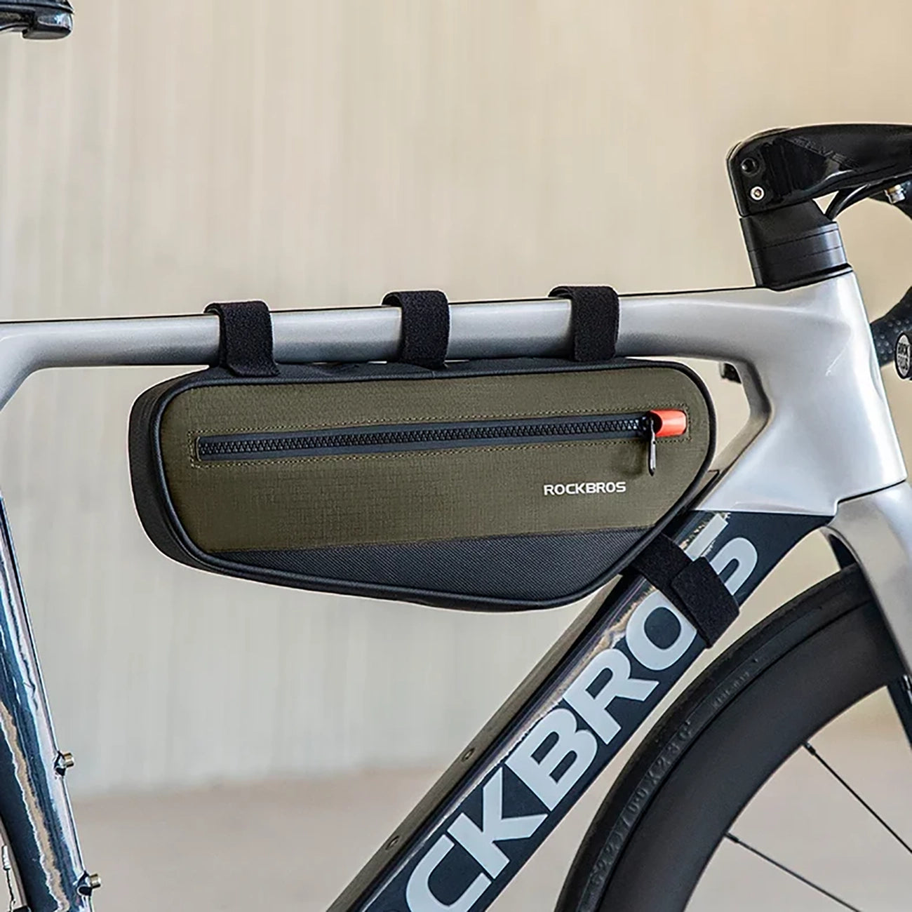 Rockbros 30120079001 dviračio krepšys 1.7 l rėmui - žalias ir juodas -- Bicycle Bags