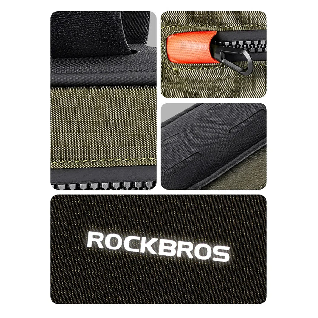Rockbros 30120079001 dviračio krepšys 1.7 l rėmui - žalias ir juodas -- Bicycle Bags
