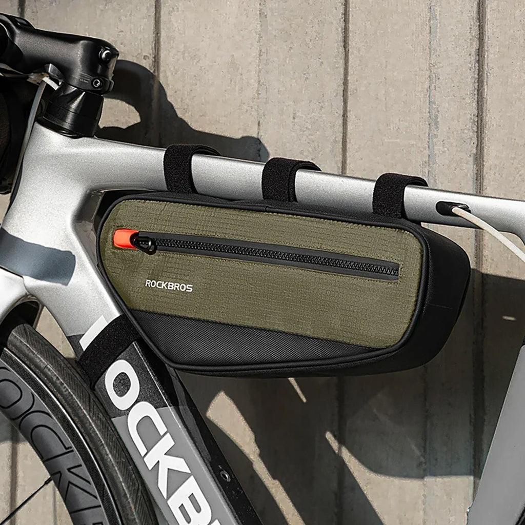 Rockbros 30120079001 dviračio krepšys 1.7 l rėmui - žalias ir juodas -- Bicycle Bags