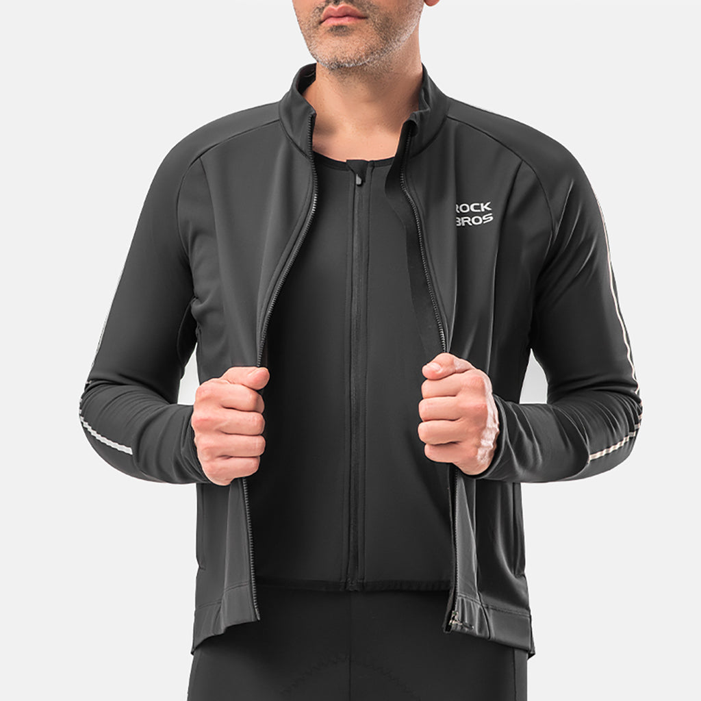 Rockbros ilgais rankovais rudens/žiemos dviračio striukė, dydis S - juoda -- Cycling Jackets & Vests