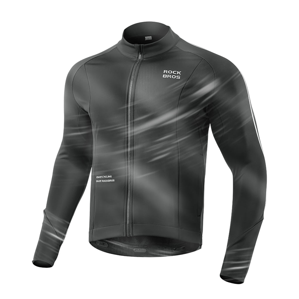 Rockbros ilgais rankovais rudens/žiemos dviračio striukė, dydis M - juoda -- Cycling Jackets & Vests