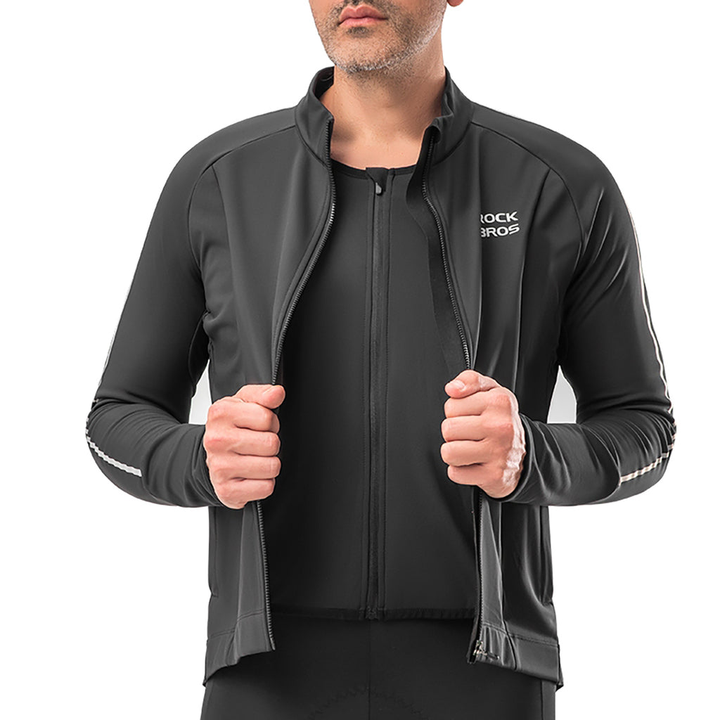 Rockbros ilgais rankovais rudens/žiemos dviračio striukė, dydis M - juoda -- Cycling Jackets & Vests