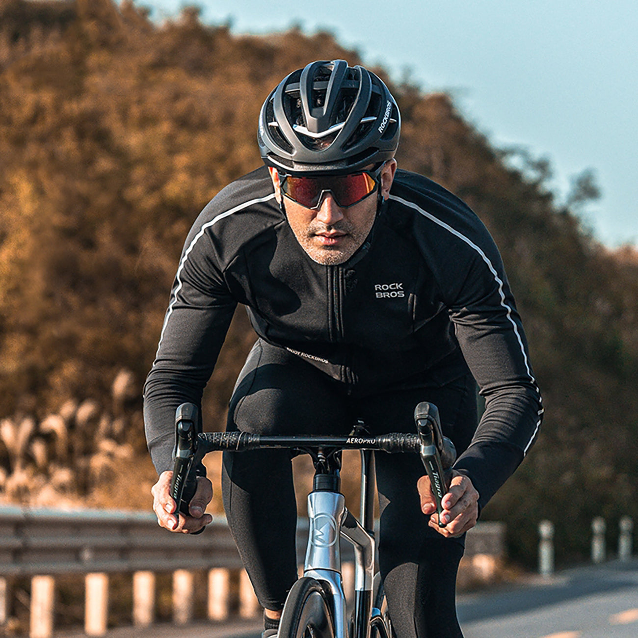 Rockbros Rudenio/Žiemos ilgomis rankovėmis dviračio striukė XL - Juoda -- Cycling Jackets & Vests
