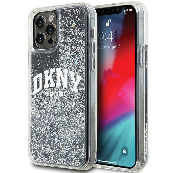 DKNY Liquid Glitter Big Logo dėklas iPhone 12/12 Pro – juodas -- iPhone 12