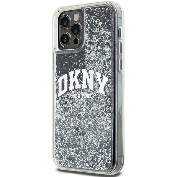 DKNY Liquid Glitter Big Logo dėklas iPhone 12/12 Pro – juodas -- iPhone 12