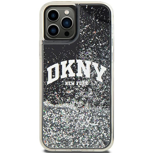 DKNY Liquid Glitter Big Logo dėklas iPhone 12/12 Pro – juodas -- iPhone 12