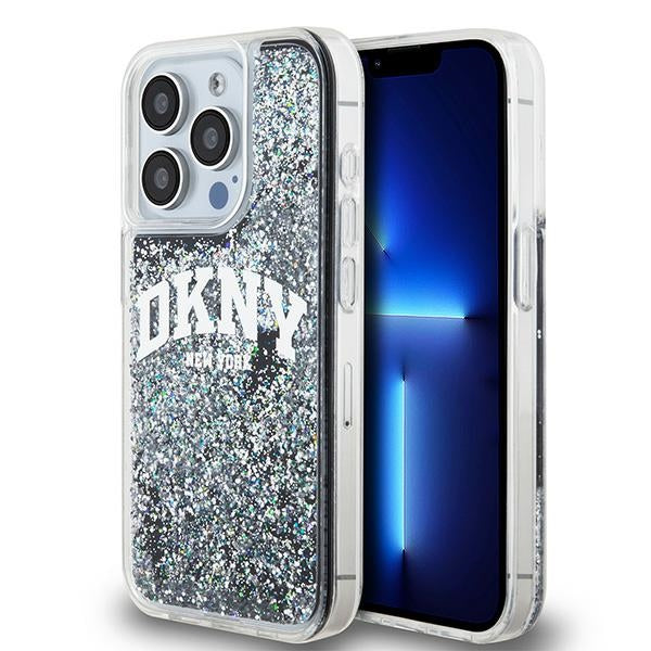 DKNY Liquid Glitter dėklas iPhone 15 Pro – juodas -- iPhone 15 Pro