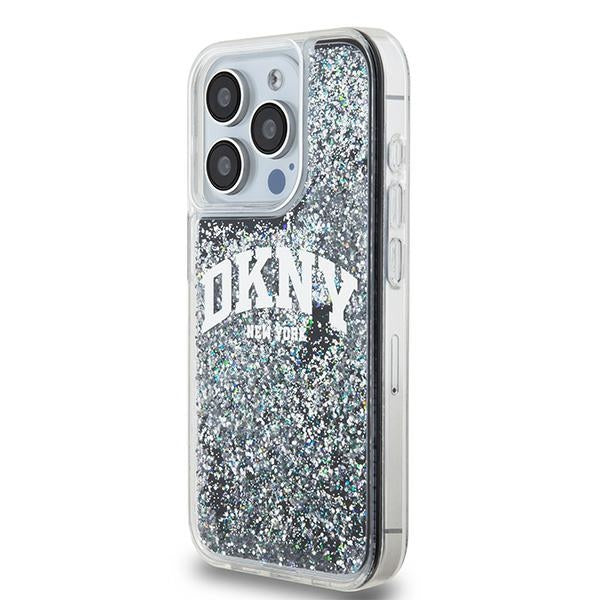 DKNY Liquid Glitter dėklas iPhone 15 Pro – juodas -- iPhone 15 Pro