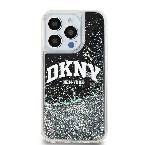 DKNY Liquid Glitter dėklas iPhone 15 Pro – juodas -- iPhone 15 Pro