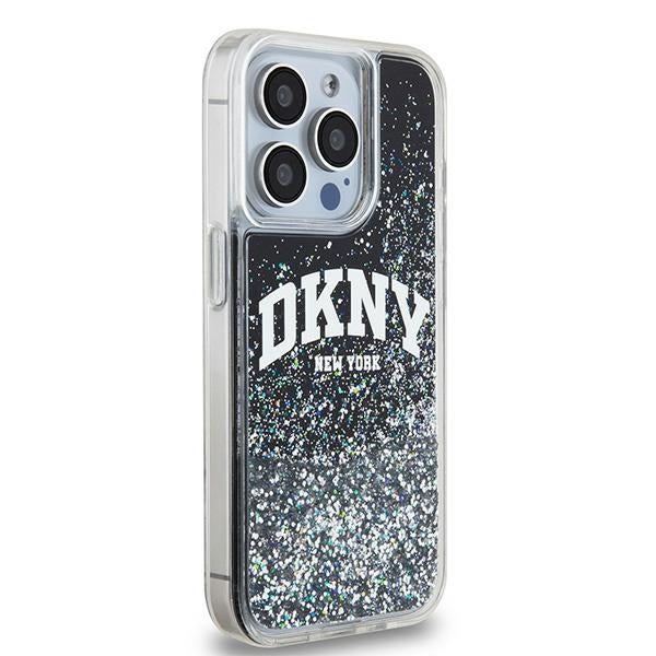 DKNY Liquid Glitter dėklas iPhone 15 Pro – juodas -- iPhone 15 Pro