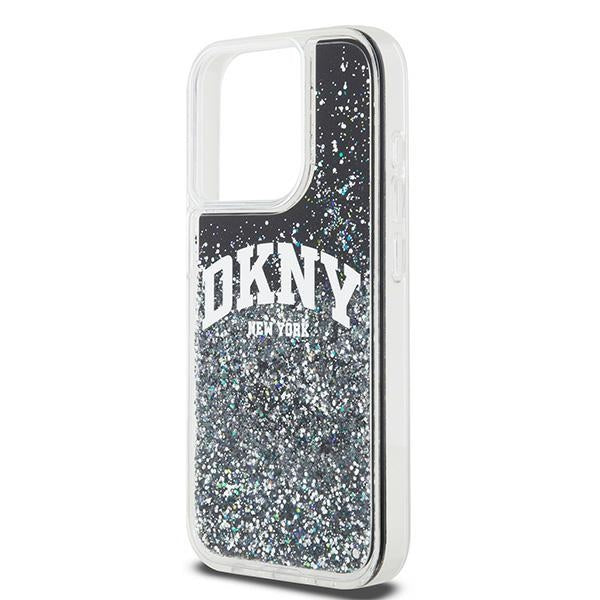 DKNY Liquid Glitter dėklas iPhone 15 Pro – juodas -- iPhone 15 Pro