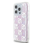 DKNY Liquid Glitter Multilogo dėklas iPhone 15 Pro – rožinis