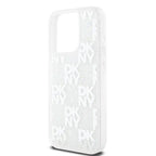 DKNY Liquid Glitter Multilogo dėklas iPhone 15 Pro – baltas