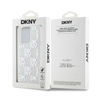 DKNY Liquid Glitter Multilogo dėklas iPhone 15 Pro – baltas