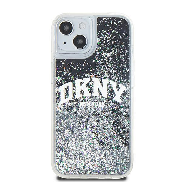 DKNY Liquid Glitter dėklas iPhone 15 Plus / 14 Plus – juodas